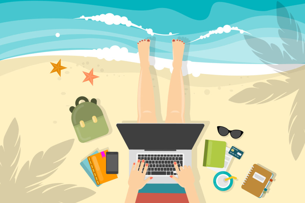 illustration article les bonnes pratiques cyber : pendant vos vacances