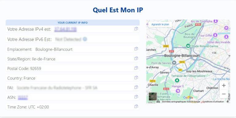 illustration site Whatsmyip.com permettant de répondre à la question Comment connaître mon adresse IP ?